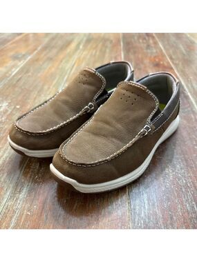 Florsheim Brown White Slip On Loafers Comfortech Little Boy Size 1